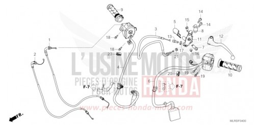 LEVIER DE GUIDON/COMMUTATEUR/CABLE CB500XAR de 2025